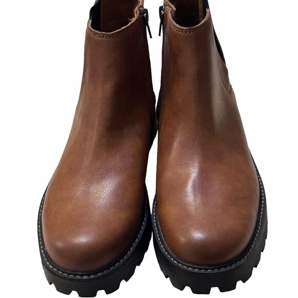 Zodiac Shiloh Chelsea Boot Womens 10 M Brown Lug Sole Zip Ankle Water Resistant - Picture 2 of 10